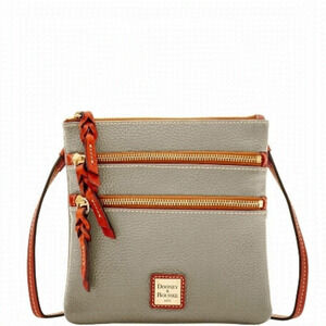 White Dooney & Bourke Pebble Triple Zip Crossbody 